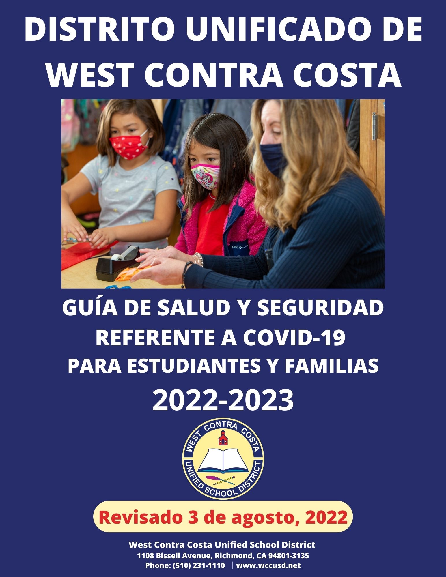 Guía de COVID-19 Seguridad y Salud de WCCUSD para Estudiantes y Familias